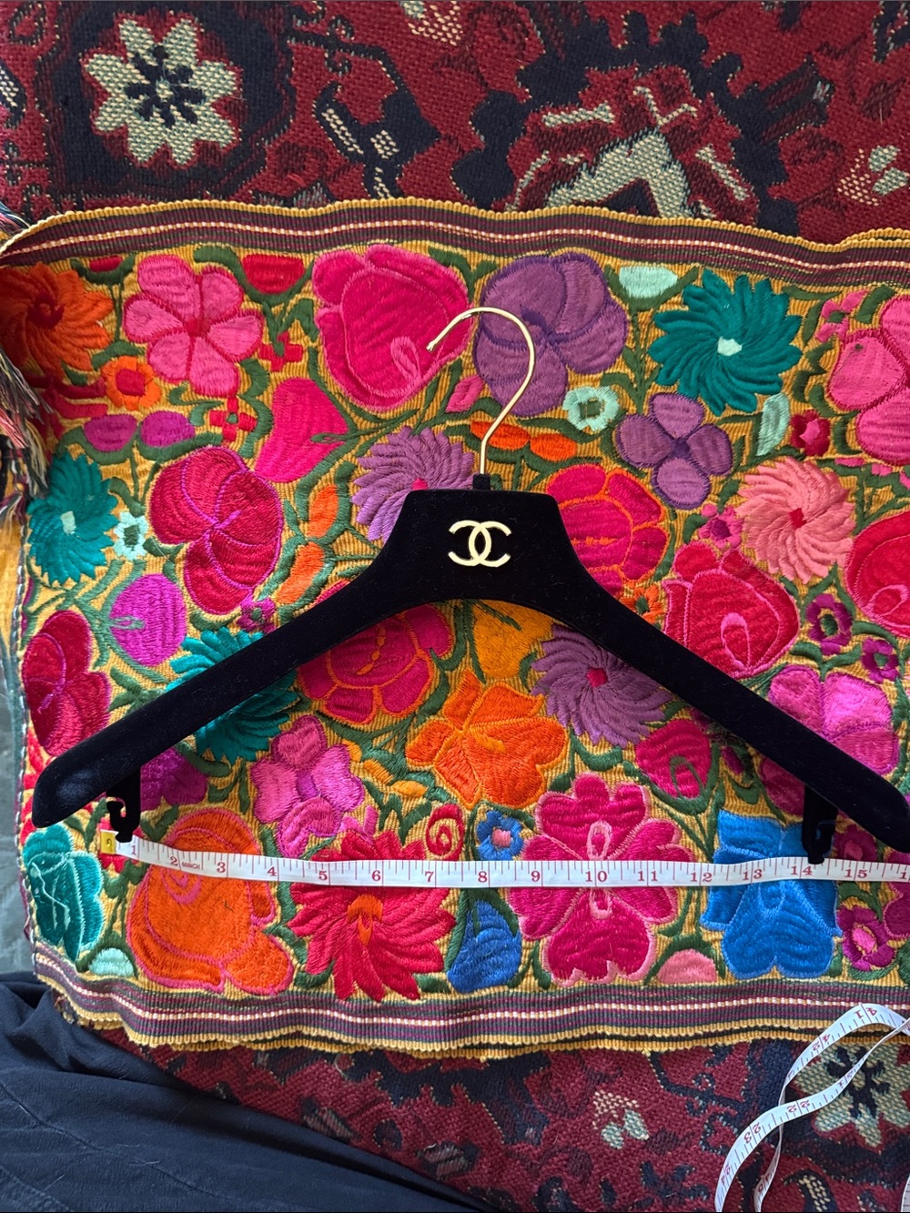 Chanel 15.5” Black Velvet Hanger